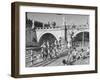 People Sunbathing and Swimming at the Tiber Boathouse-Dmitri Kessel-Framed Photographic Print