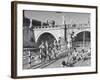 People Sunbathing and Swimming at the Tiber Boathouse-Dmitri Kessel-Framed Photographic Print