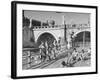 People Sunbathing and Swimming at the Tiber Boathouse-Dmitri Kessel-Framed Photographic Print