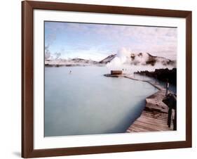 People Swim in the Blue Lagoon Spa in Grindavik, Iceland-null-Framed Photographic Print