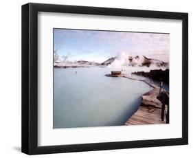 People Swim in the Blue Lagoon Spa in Grindavik, Iceland-null-Framed Photographic Print