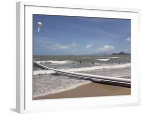 People Swimming Within Stinger Protection Net at Palm Cove-Nick Servian-Framed Photographic Print