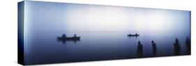 People Taking a Ritual Dip in a River, Ganges River, Varanasi, Uttar Pradesh, India-null-Stretched Canvas