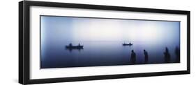 People Taking a Ritual Dip in a River, Ganges River, Varanasi, Uttar Pradesh, India-null-Framed Photographic Print