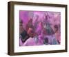 People Throwing Color Powder and Water on Street, Holy Festival, Barsana, India-Keren Su-Framed Photographic Print