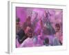 People Throwing Color Powder and Water on Street, Holy Festival, Barsana, India-Keren Su-Framed Photographic Print