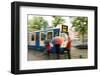 People Waiting for Streetcar on Damrak Street-Guido Cozzi-Framed Photographic Print