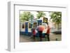 People Waiting for Streetcar on Damrak Street-Guido Cozzi-Framed Photographic Print