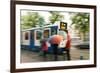 People Waiting for Streetcar on Damrak Street-Guido Cozzi-Framed Photographic Print