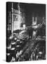 People Waiting in Front of the Brightly Lighted Empire Theatre for the Royal Film Performance-Cornell Capa-Stretched Canvas