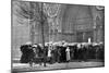 People Waiting in the Rain in Order to Attend a Service at Westminster Abbey, London, 1910-null-Mounted Giclee Print