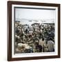 People Waiting on Beach for Dhows to Land Fish, Stone Town, Zanzibar, Tanzania, East Africa, Africa-Lee Frost-Framed Photographic Print