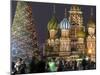 People Walk Along Red Square in Moscow, Decorated for New Year Celebrations-null-Mounted Photographic Print