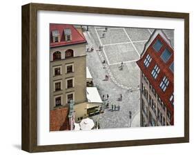 People Walk on the Market Square in Wroclaw, Poland. Top View.-Velishchuk Yevhen-Framed Photographic Print