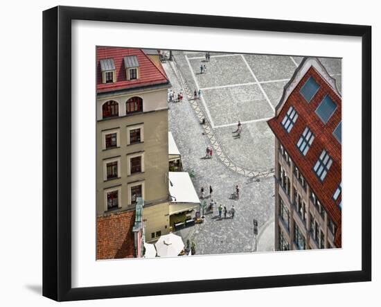 People Walk on the Market Square in Wroclaw, Poland. Top View.-Velishchuk Yevhen-Framed Photographic Print