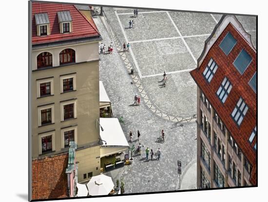 People Walk on the Market Square in Wroclaw, Poland. Top View.-Velishchuk Yevhen-Mounted Photographic Print