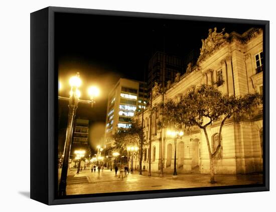 People Walk Past the San Francisco Palace in Bogota, Colombia, in This September 30, 2006 Photo-William Fernando Martinez-Framed Stretched Canvas