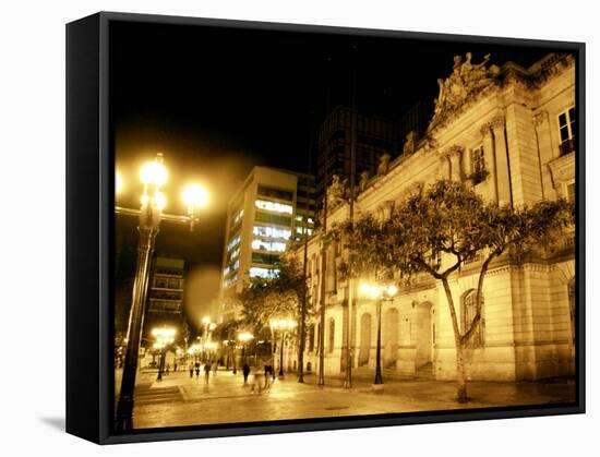 People Walk Past the San Francisco Palace in Bogota, Colombia, in This September 30, 2006 Photo-William Fernando Martinez-Framed Stretched Canvas