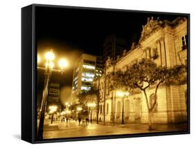 People Walk Past the San Francisco Palace in Bogota, Colombia, in This September 30, 2006 Photo-William Fernando Martinez-Framed Stretched Canvas