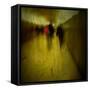 People Walking Along a Tunnel-Luis Beltran-Framed Stretched Canvas