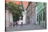 People Walking Along Kapitulska Street in Old Town, Bratislava, Slovakia, Europe-Ian Trower-Stretched Canvas