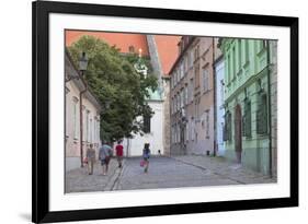 People Walking Along Kapitulska Street in Old Town, Bratislava, Slovakia, Europe-Ian Trower-Framed Photographic Print