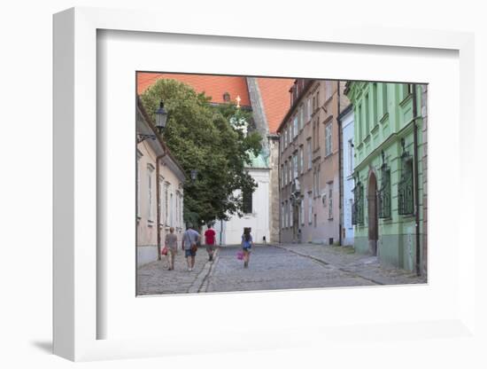 People Walking Along Kapitulska Street in Old Town, Bratislava, Slovakia, Europe-Ian Trower-Framed Photographic Print