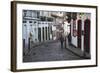 People Walking Along Street, Ouro Preto, UNESCO World Heritage Site, Minas Gerais, Brazil-Ian Trower-Framed Photographic Print