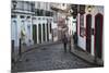 People Walking Along Street, Ouro Preto, UNESCO World Heritage Site, Minas Gerais, Brazil-Ian Trower-Mounted Photographic Print
