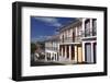 People Walking Along Street, Ouro Preto, UNESCO World Heritage Site, Minas Gerais, Brazil-Ian Trower-Framed Photographic Print