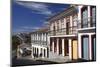 People Walking Along Street, Ouro Preto, UNESCO World Heritage Site, Minas Gerais, Brazil-Ian Trower-Mounted Photographic Print