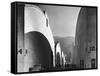 People Walking Between Sound Stages at Warner Brothers Studio-Margaret Bourke-White-Framed Stretched Canvas