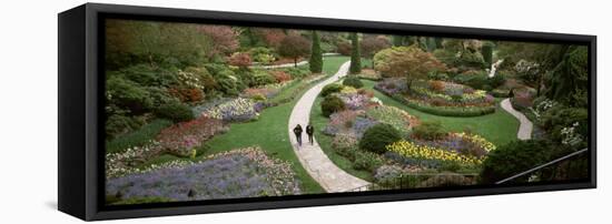 People Walking in Butchart Gardens, Brentwood Bay, Vancouver Island, British Columbia, Canada-null-Framed Stretched Canvas