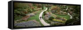 People Walking in Butchart Gardens, Brentwood Bay, Vancouver Island, British Columbia, Canada-null-Framed Stretched Canvas