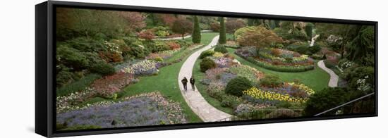 People Walking in Butchart Gardens, Brentwood Bay, Vancouver Island, British Columbia, Canada-null-Framed Stretched Canvas