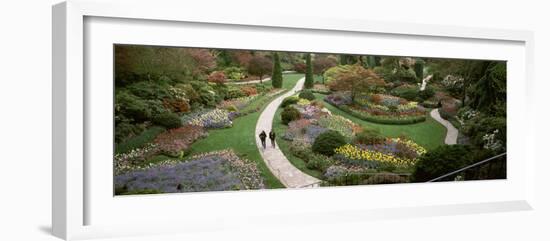 People Walking in Butchart Gardens, Brentwood Bay, Vancouver Island, British Columbia, Canada-null-Framed Photographic Print