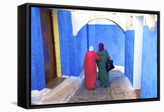 People Walking in Oudaia Kasbah, Rabat, Morocco, North Africa-Neil Farrin-Framed Stretched Canvas