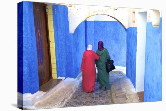 People Walking in Oudaia Kasbah, Rabat, Morocco, North Africa-Neil Farrin-Stretched Canvas