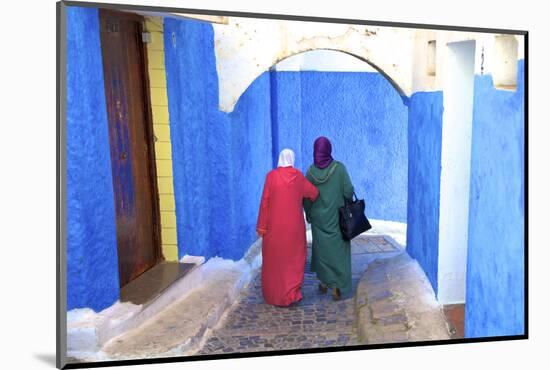 People Walking in Oudaia Kasbah, Rabat, Morocco, North Africa-Neil Farrin-Mounted Photographic Print