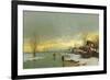 People Walking on a Frozen River-Johann Jungblut II-Framed Giclee Print