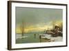 People Walking on a Frozen River-Johann Jungblut II-Framed Giclee Print