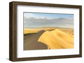 People walking on Khongor sand dunes in Gobi Gurvan Saikhan National Park, Sevrei district, South G-Francesco Vaninetti-Framed Photographic Print