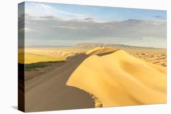 People walking on Khongor sand dunes in Gobi Gurvan Saikhan National Park, Sevrei district, South G-Francesco Vaninetti-Stretched Canvas