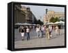 People Walking on Konigstrasse, Stuttgart, Germany-Yadid Levy-Framed Stretched Canvas