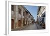 People walking on street, Calle Crisologo, Vigan, Ilocos Sur, Philippines-null-Framed Photographic Print