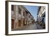 People walking on street, Calle Crisologo, Vigan, Ilocos Sur, Philippines-null-Framed Photographic Print