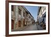 People walking on street, Calle Crisologo, Vigan, Ilocos Sur, Philippines-null-Framed Photographic Print