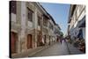 People walking on street, Calle Crisologo, Vigan, Ilocos Sur, Philippines-null-Stretched Canvas