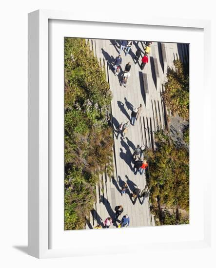 People Walking on the High Line, a 1-Mile New York City Park on a Section of Former Elevated Railro-Gavin Hellier-Framed Photographic Print