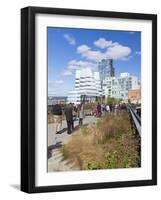 People Walking on the High Line, a One Mile New York City Park, New York, United States of America,-Gavin Hellier-Framed Photographic Print